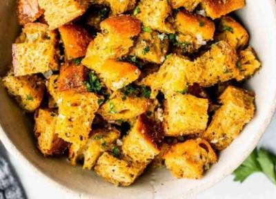 طرز تهیه نان کروتان خانگی: نان کتوژنیک